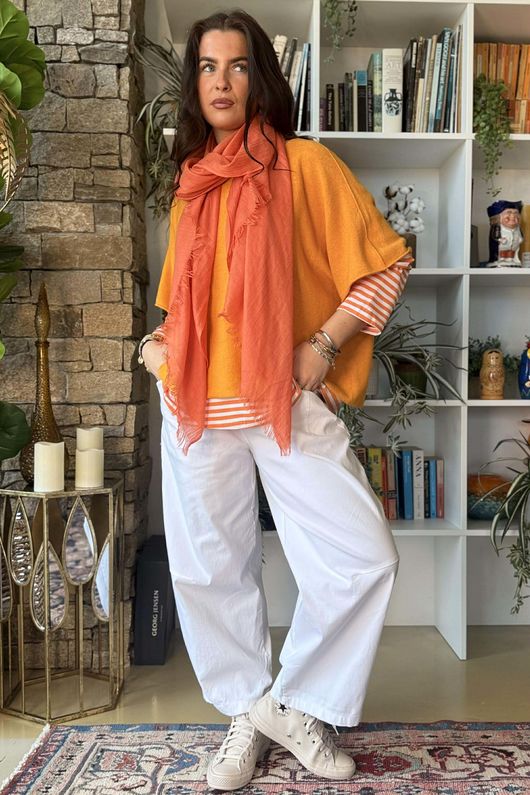  Perfect Breton V Long Sleeve Top Aperol /14